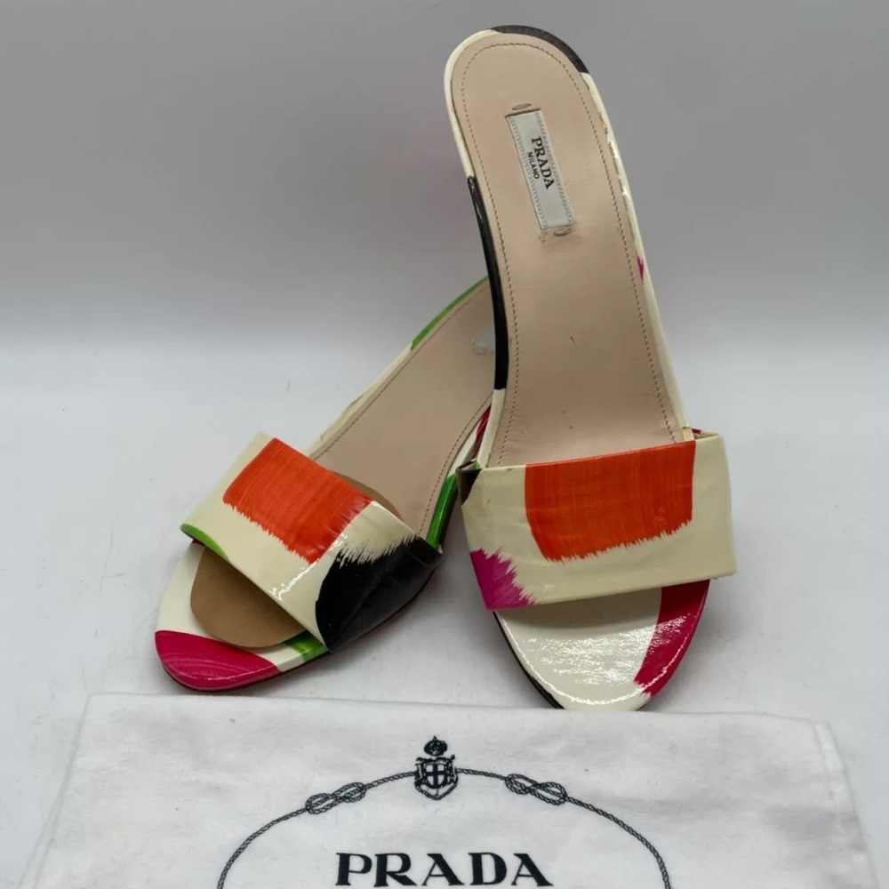 Vintage Prada Colorful Open-Toe Mules 38.5
